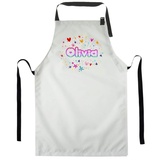 Ferocity Personalisierter Kinderschürze Kind Malschürze Kunstkittel Kochschürze Apron Werkschürze mit einem Motiv Weiß Süß mit Namen[074] - 60 - 44 cm