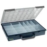 RAACO Sortimentskasten Polypropylen 338 x 261 x 57 mm blau/transparent 17 Fächer
