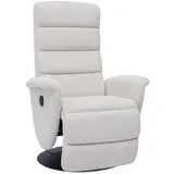 miliboo Manueller Relax-Schwenksessel aus beigem Chenille-Gewebe NELSON