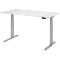 Bümö Schreibtisch elektrisch 160x80 cm Weiß / Silber