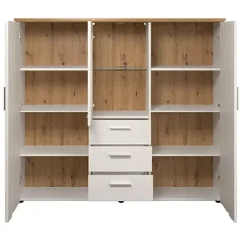 trendteam Highboard Shade weiß Pinie Nachbildung Eiche Artisan Nachbildung B/H/T: ca. 159x140x41 cm - Sideboards, Highboards