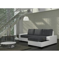 JVmoebel Ecksofa Design Ecksofa Schlafsofa Bettfunktion Sofa Couch Leder Polster, Made in Europa schwarz