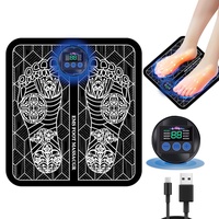 Tulov Fußmassagegerät, EMS Fußmassagegerät mit 8 Modi & 20 einstellbaren Frequenzen, USB Tragbar Foot Massager Intelligente Massagematte zur Durchblutung und Linderung von Muskelschmerzen