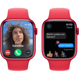 Apple Watch Series 9 GPS 45 mm Aluminiumgehäuse (product)red, Sportarmband (product)red M/L