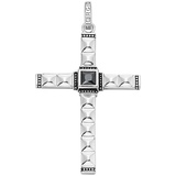 Giorgio Martello Milano Kreuz, Pyramiden- + Kugeloptik, Zirkonia schwarz, Silber 925 Charms & Kettenanhänger Silber Herren