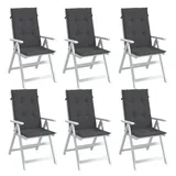 vidaXL Hochlehner-Auflagen 6 Stk. Melange Anthrazit 120x50x4 cm Stoff