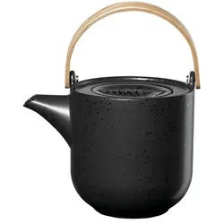 ASA SELECTION Teekanne mit Holzgriff  Kuro , schwarz , Porzellan , Maße (cm): B: 17,5 H: 14,5 T: 12.6