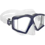 CRESSI Horizon Mask Clear/Blue Navy - Unisex Tauch und Schnorchelmaske mit 4 Separaten Temperargläsern für eine Pneingeschränkte Rundumsicht, Klar/Marineblau