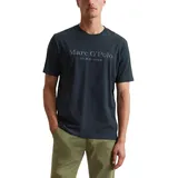 Marc O'Polo T-Shirt mit Label-Print, Marine, XXL