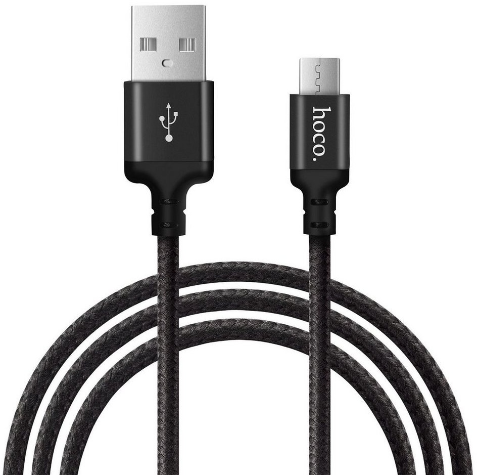 HOCO X14 USB Daten & Ladekabel bis zu 2.4A Ladestrom Smartphone-Kabel, micro USB, USB Typ A (200 cm), Hochwertiges Aufladekabel für Samsung, Huawei, Xiaomi uvm. schwarz
