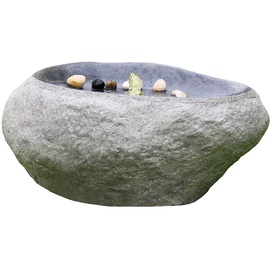 Dehner Gartenbrunnen Rock mit LED Beleuchtung, ca. 60 x 40 x 27.5 cm, grau