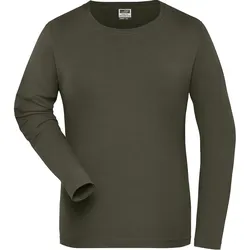 Damen Bio Stretch Langarmshirt "JN1803" UV-Schutz - XL - olive