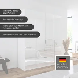 Rauch »Kleiderschrank Schrank Garderobe AGORDO mit Dekor- oder Hochglanzfront« in zwei Griff-Farben, Breiten 91-360 cm, mit Außenschubkästen, in 7 Breiten und 2 Höhen MADE IN GERMANY, grau