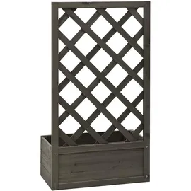 furnicato Hochbeet Gartenspalier mit Pflanzgefäß 50 x 25 x 90 cm Grau