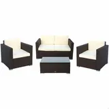 Aktive Gartenmöbel Aktive Schwarz Creme 128 x 72 cm