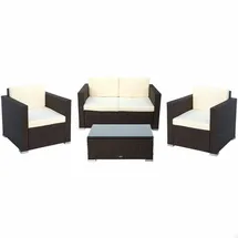 Aktive Gartenmöbel Aktive Schwarz Creme 128 x 72 cm