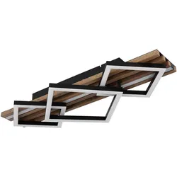 GLOBO LIGHTING LED Deckenleuchte "OBRIEN", schwarz (schwarz matt, holzfarben), Gr. 61,0 x 31,0cm, Lampen, Memoryfunktion, die deine bevorzugte Einstellung speichert