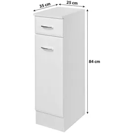 WELLTIME Rallye Unterschrank 25 x 84 x 35 cm Weiß