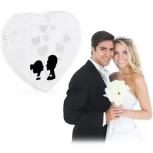 Relaxdays Pinata Hochzeit 50x45x10 cm Weiß