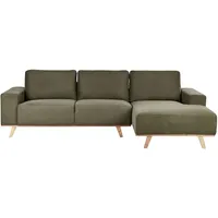Beliani 3-Sitzer Ecksofa grün Linksseitig NORA