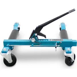 BITUXX 2x Bituxx Rangierhilfe Rangierheber mechanisch Wagenheber Auto Rangierroller Rangierheber belastbar bis 560 kg pro Rangierroller (Blau)