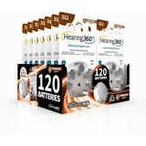 Hearing360 120 Hörgerätebatterien Größe 312 Premium Qualität, extra lange Lebensdauer, kompatibel mit allen Modellen, Quecksilberfrei (15 Blistercard a 8 Batterien)