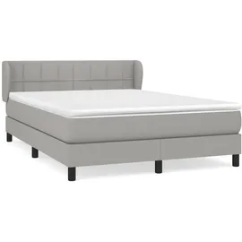 vidaXL Boxspringbett mit Matratze Hellgrau 140x200 cm Stoff