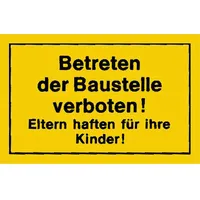 E/D/E Verbotsschilder Betreten Baustelle verb. gelb