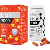 Kurkuma Kapseln mit Vitamin D3 – 185x höhere Bioverfügbarkeit – Hochdosiertes Mizellen Curcumin – 1 Kapsel täglich – entspricht 6.600 mg Kurkuma Pulver – Licur 7000 mit Vitamin D (2 Monatspackung)