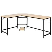 Costway Schreibtisch L-Form 168 x 125 x 74 cm Natur