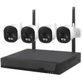 VisorTech Plug-&-Play-Überwachungssystem 4 Kameras Weiß