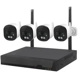 VisorTech Plug-&-Play-Überwachungssystem 4 Kameras Weiß