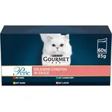 Gourmet Perle Erlesene Streifen Katzenfutter Nass,Sorten-Mix 60 x 85g