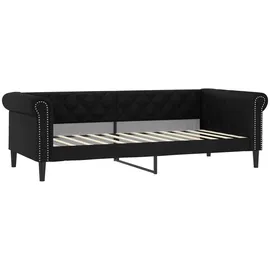 vidaXL Tagesbett Ausziehbar mit Schubladen Schwarz 90x200cm Kunstleder
