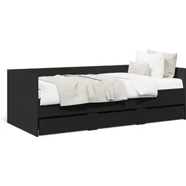 vidaXL Tagesbett mit Schubladen 75 x 190 cm schwarz