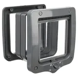 Trixie 4-Wege Freilauftür mit Tunnel, 20 × 22 cm, grau