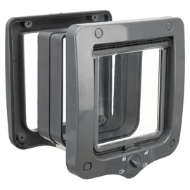 Trixie 4-Wege Freilauftür mit Tunnel, 20 × 22 cm, grau