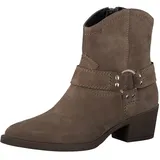 TAMARIS Damen Absatzstiefelette Leder Blockabsatz bequem; BROWN, EU 38