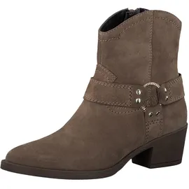TAMARIS Damen Absatzstiefelette Leder Blockabsatz bequem; BROWN, EU 38