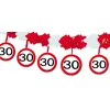 30. Geburtstag Verkehrsschild Geburtstagsdeko Partyset Party Deko Set rot weiss Dekoration Zahl Frau Mann