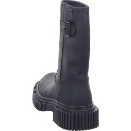 Camper Stiefel Biker-Bootie Schlupfstiefel schwarz Leder - Schwarz