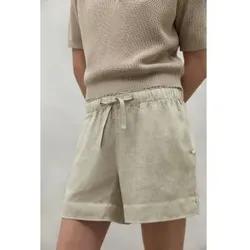 ECOALF für Damen. MCWGAPCDEVA00710S24-008 Kurzer Deva beige (M), Lässig, Leinen