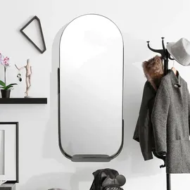 Wohnling Wandspiegel schwarz Metall B/H/T: ca. 51x114x8 cm