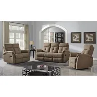 3tlg. Relaxsofa-Set mit 5 Relaxfunktionen - Braun