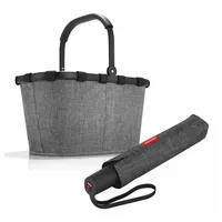 REISENTHEL® Einkaufskorb carrybag Set Twist Silver, mit umbrella pocket duomatic grau