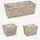 vidaXL Blumentopfkorb mit Speicher 3 pcs Grau Kubu Rattan