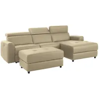 Home Affaire Ecksofa Sentrano, L-Form, 275 cm, man. o. elektr. Relaxfunktion und USB/Kopfverstellung beige