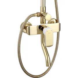 REA Bloom Duschgarnitur Weiß/Gold 144 cm