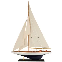 IB Laursen Deko Segelschiff mit leinenfarbigen Segeln, 60.5 x 12.5 x 87.5 cm, beige