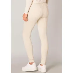 Treggings BASE LEVEL, Damen, Gr. 40, N-Gr, beige (light beige), Obermaterial: 65% Viskose, 30% Nylon, 5% Elasthan, casual, eng, Hosen, mit elastischem Bund